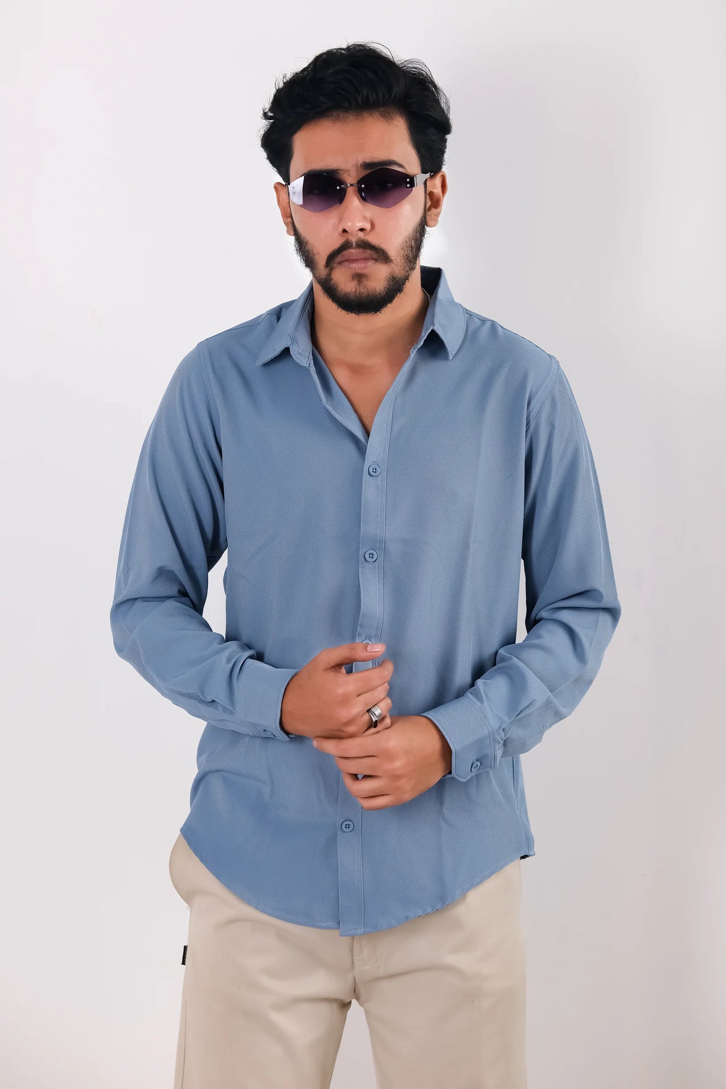 Premium Cherry Cottom Shirt - Lite Sky Blue