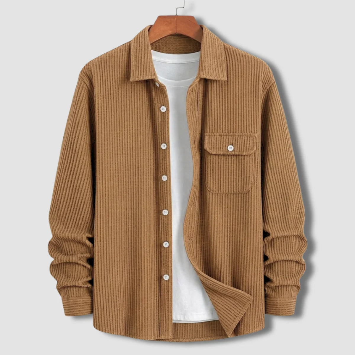 Waffle Textured Shirt - Mustard / Khaki