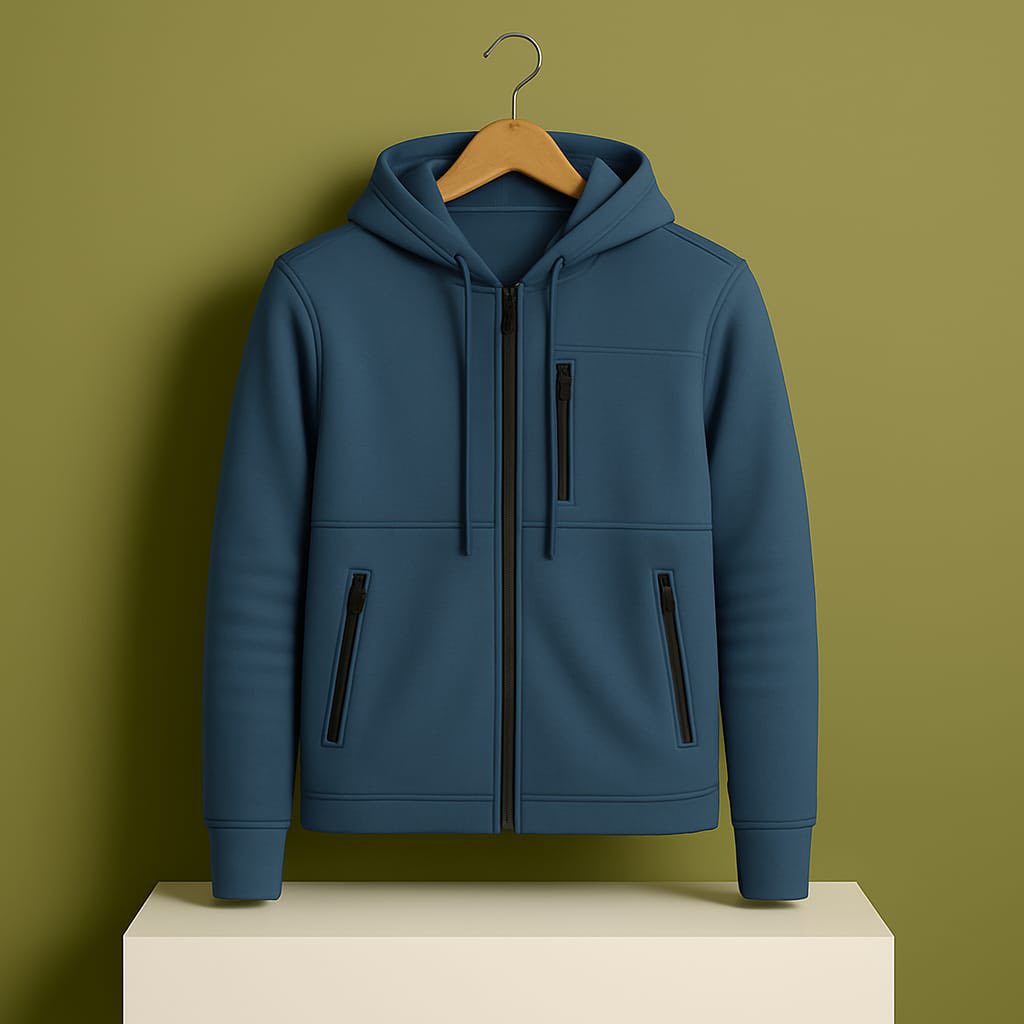 Men's Premium Full Zip Hooded Jacket -Sky