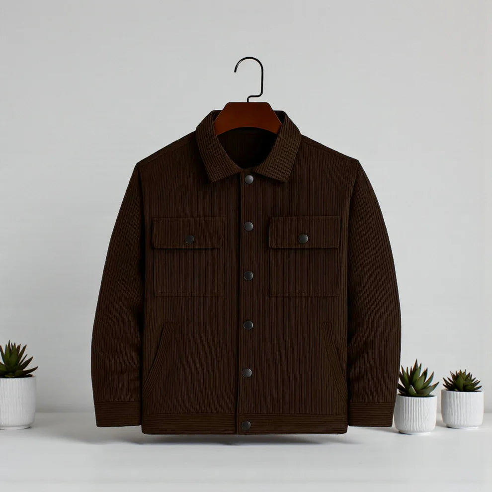 Men's Corduroy Light Weight Jackets - Dark Chocolate