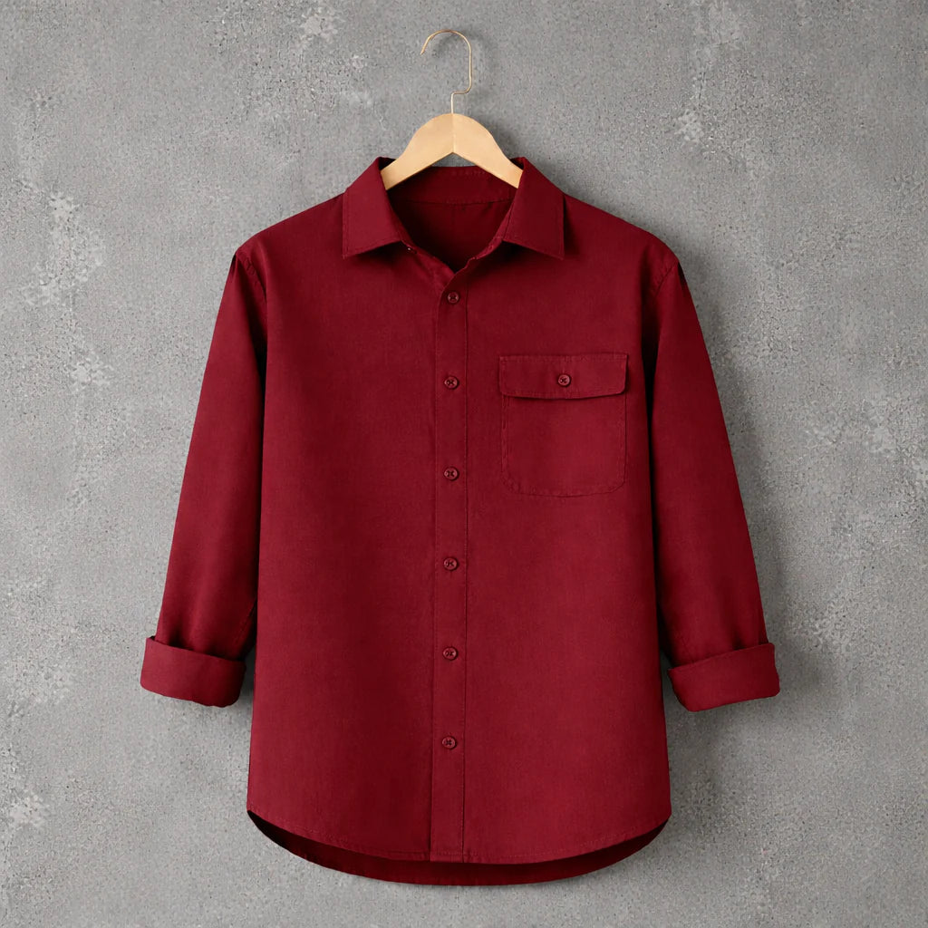 Premium Single Pocket Shirt - Marron