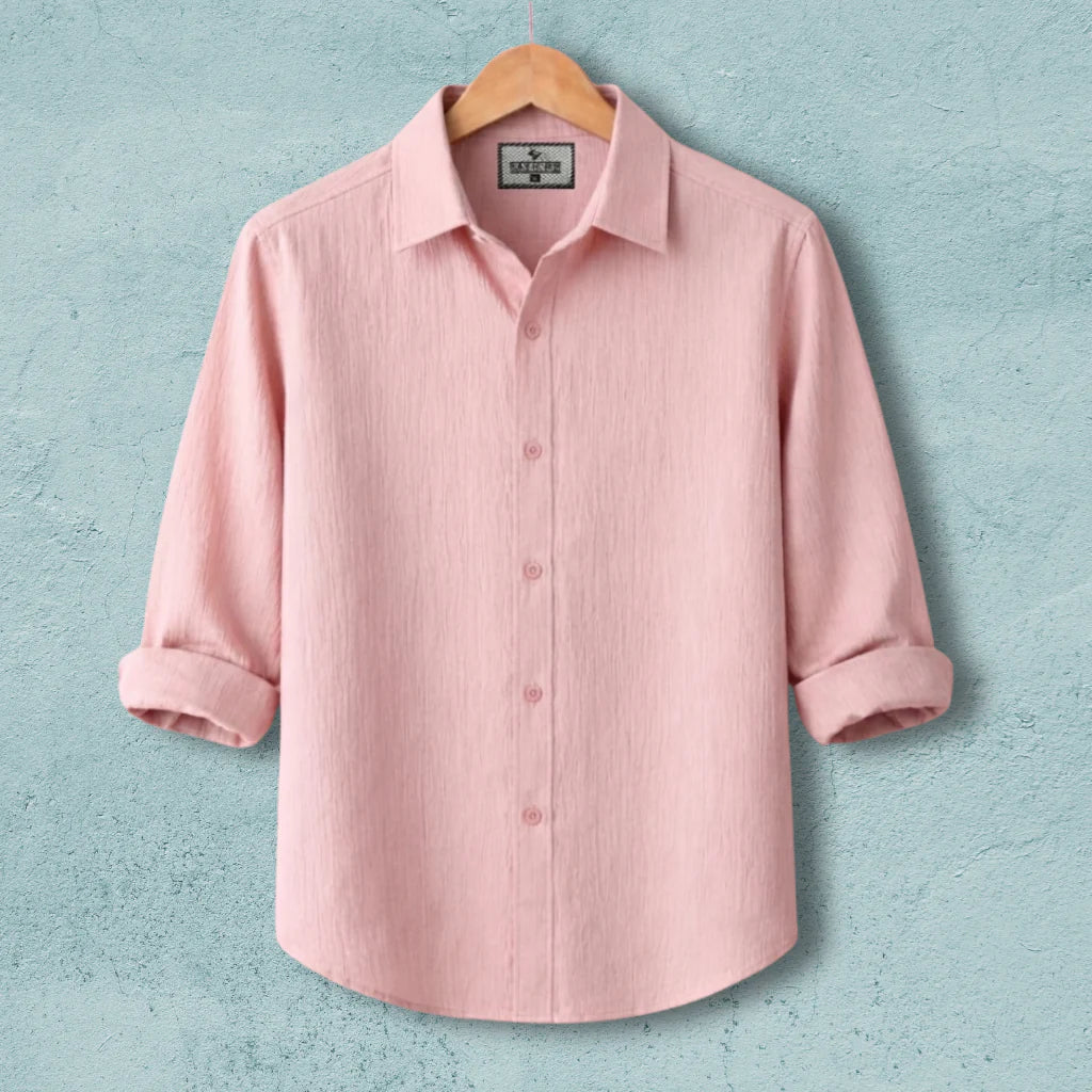 Premum Zafran Full Sleeve Shirt - Light Pink
