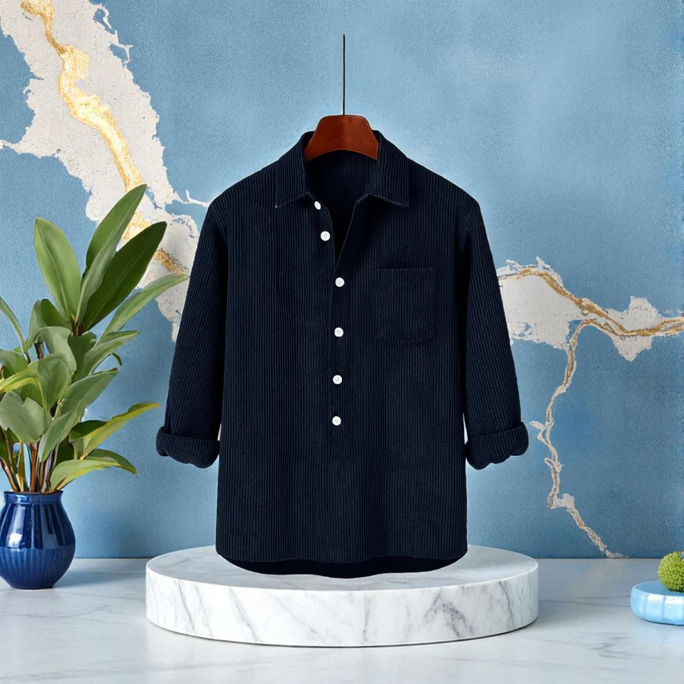 Full Sleeve Luxury Cord Katua - Navy Blue