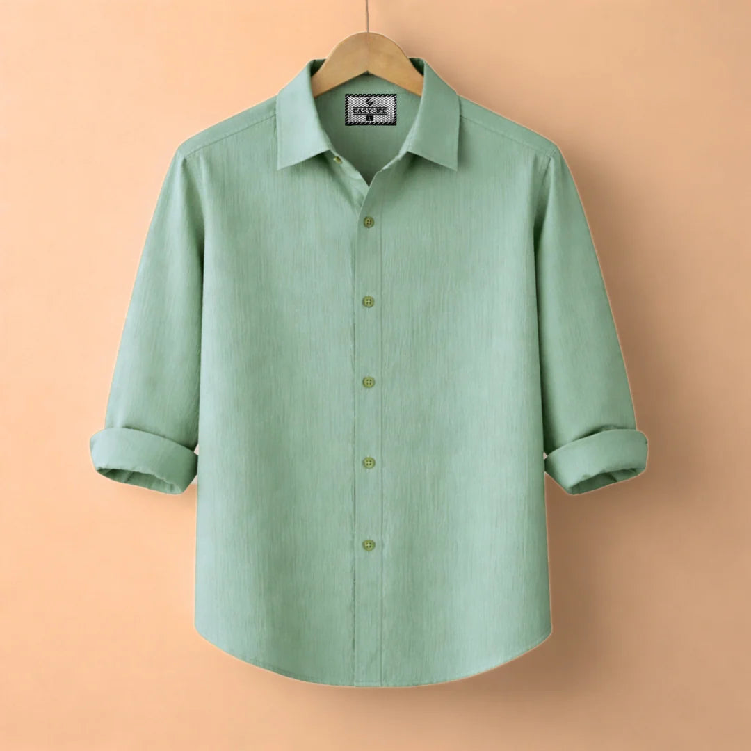 Premum Zafran Full Sleeve Shirt - Moss Green