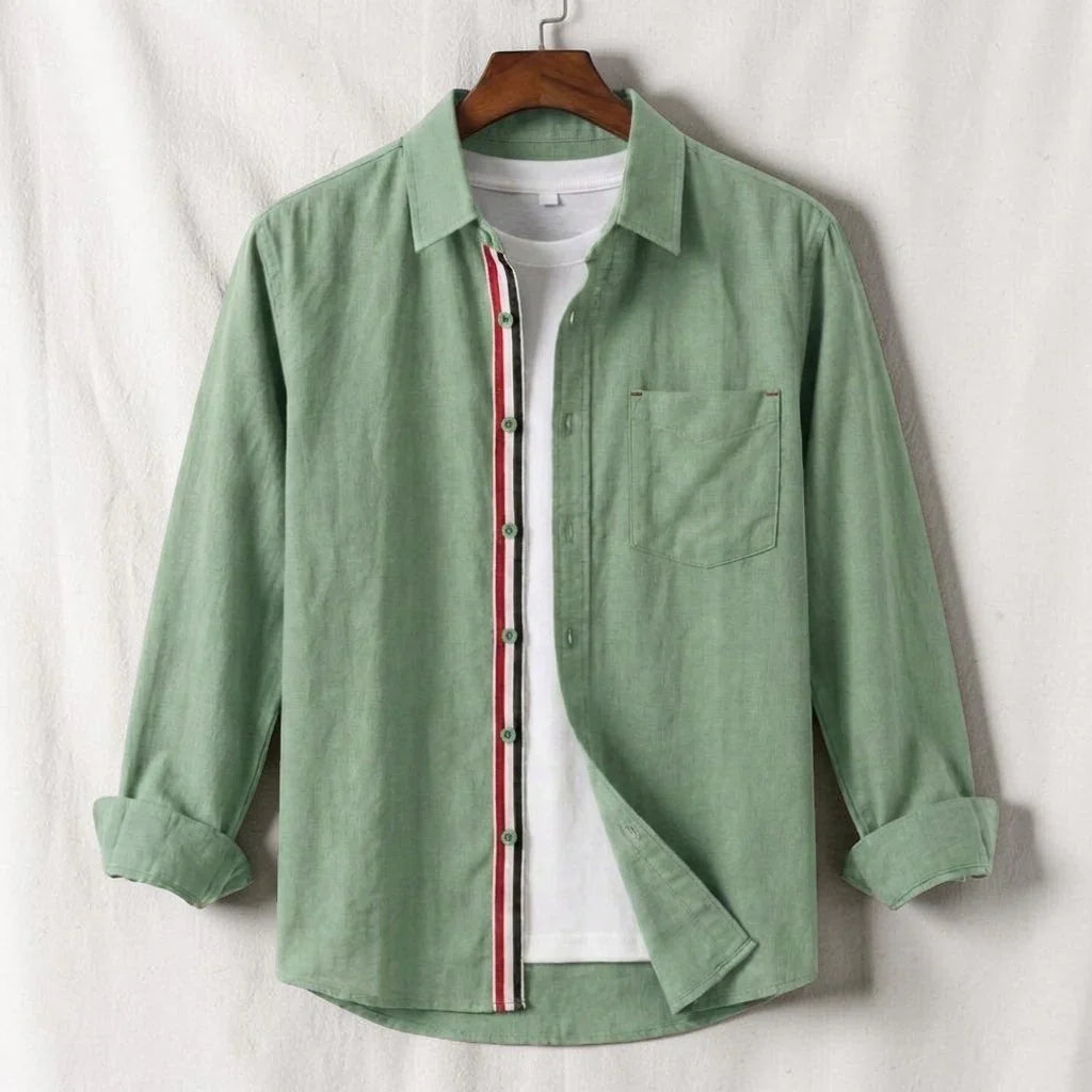 Contrast Placket Full Sleeve Shirt