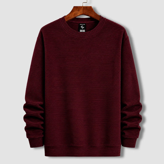 Premium Cord Textured Sweatshirt - Burgundy