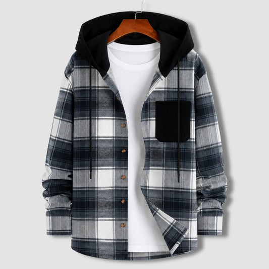 Flannel Check Hooded Jacket - F2