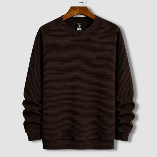 Premium Cord Textured Sweatshirt - Chocolate/Coffee
