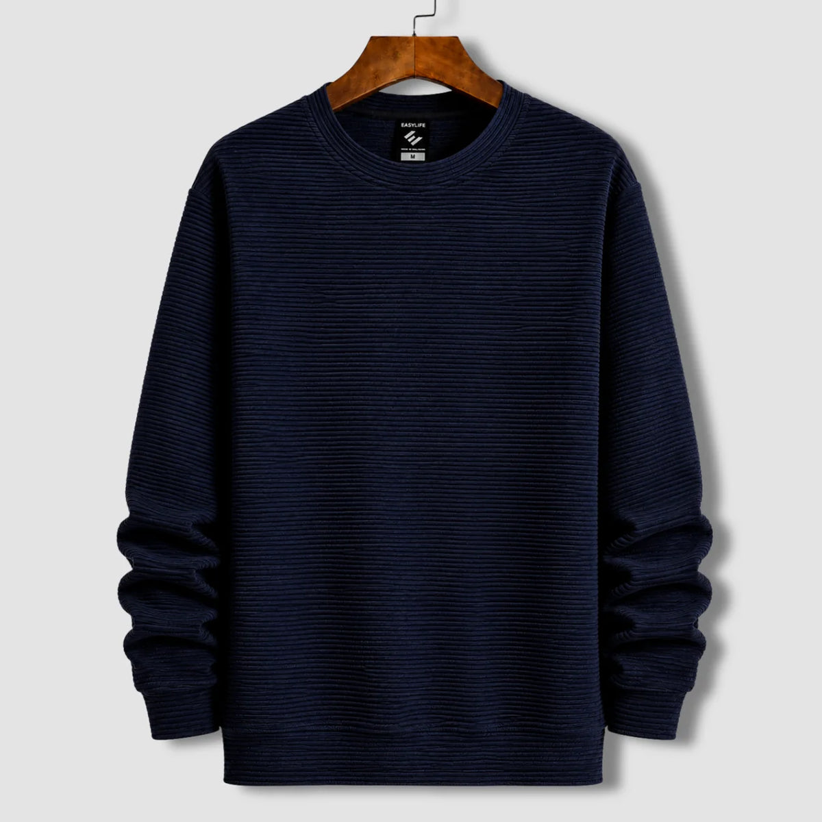 Premium Cord Textured Sweatshirt - Navy