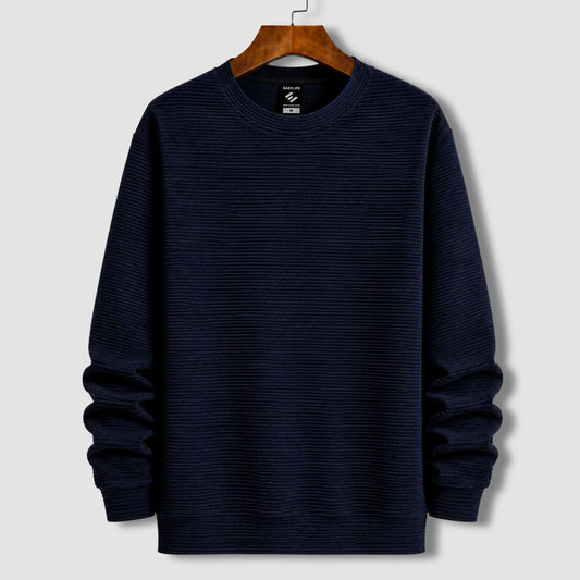 Premium Cord Textured Sweatshirt - Navy
