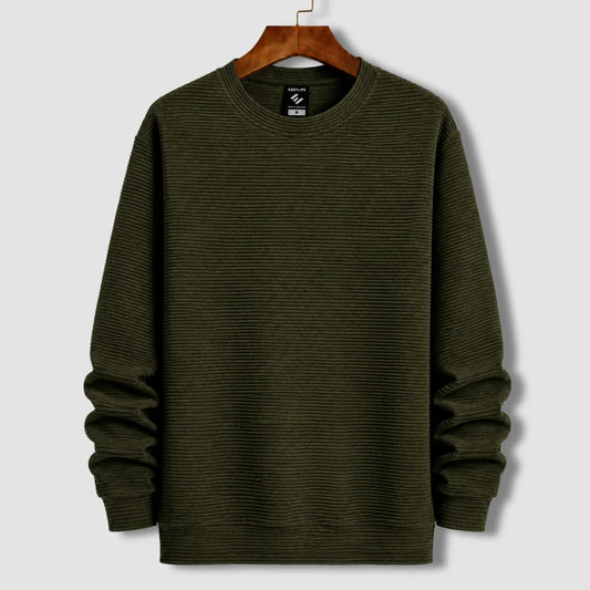 Premium Cord Textured Sweatshirt - Olive