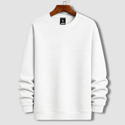 Premium Cord Textured Sweatshirt - White
