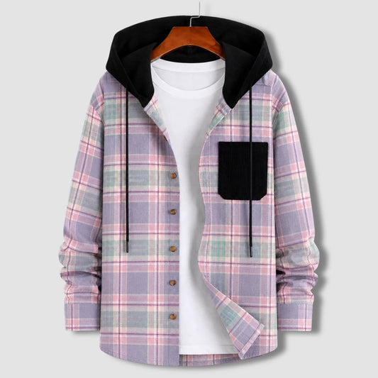 Flannel Check Hooded Jacket - F6