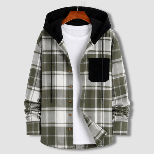 Flannel Check Hooded Jacket - F7