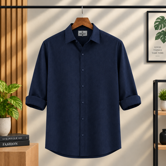 Premum Zafran Full Sleeve Shirt - Navy