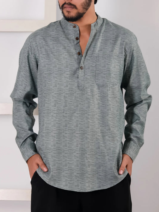 Premium Remi Cotton Katua - Ash Pattern