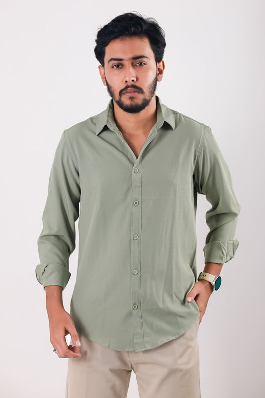 Premium Cherry Cottom Shirt - Sage Green