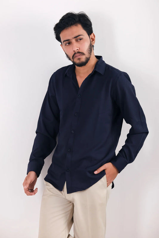 Premium Cherry Cottom Shirt - Navy