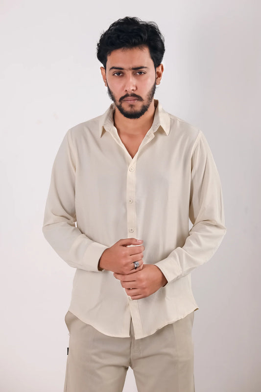 Premium Cherry Cottom Shirt - Cream
