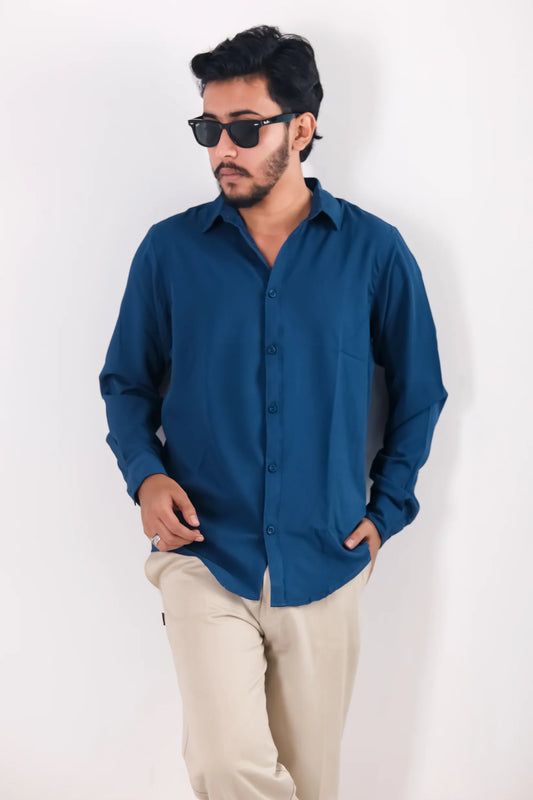 Premium Cherry Cottom Shirt - Royal Blue