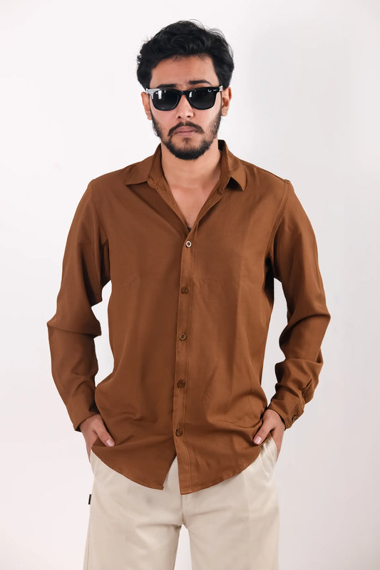 Premium Cherry Cottom Shirt - Brown