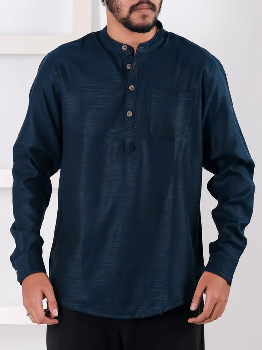 Premium Remi Cotton Katua - Petrol Blue