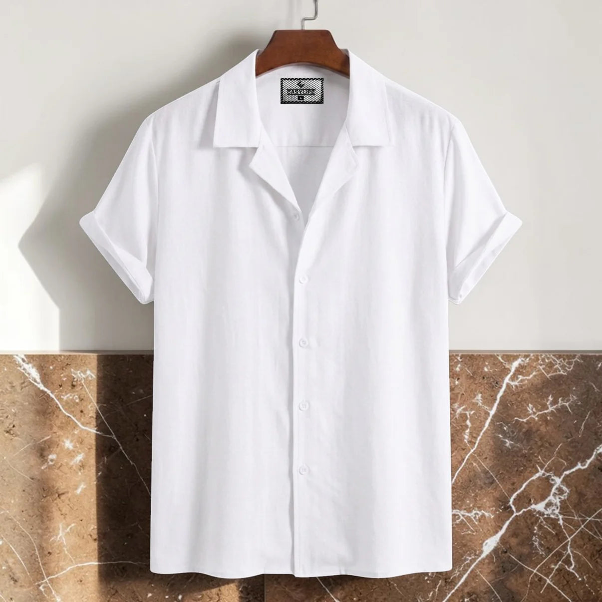 Cuban Half Sleeve Shirt - White