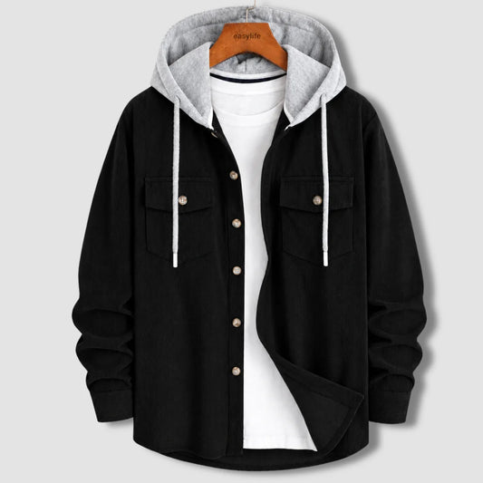 Signature Cord Hoodie - Black