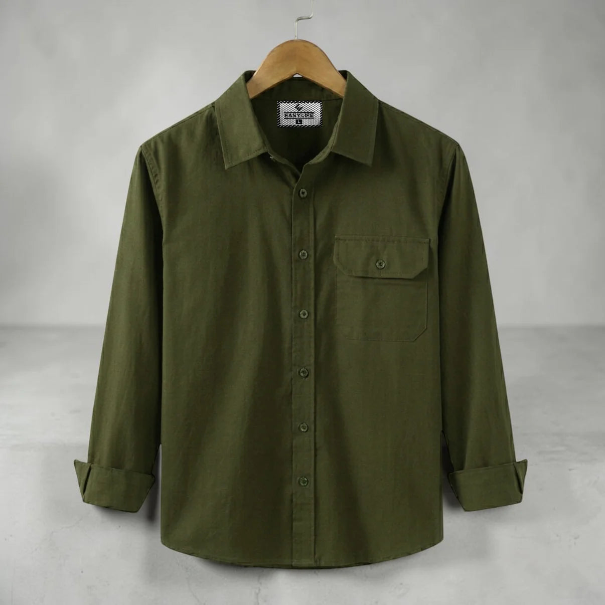 Premium Single Pocket  Shirt - Olive