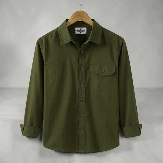 Premium Single Pocket  Shirt - Olive