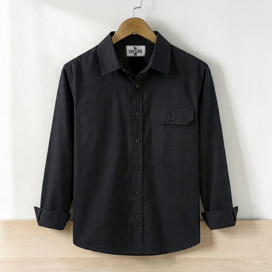 Premium Single Pocket  Shirt - Black