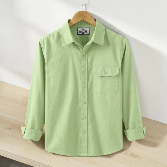 Premium Single Pocket  Shirt - Moss Green