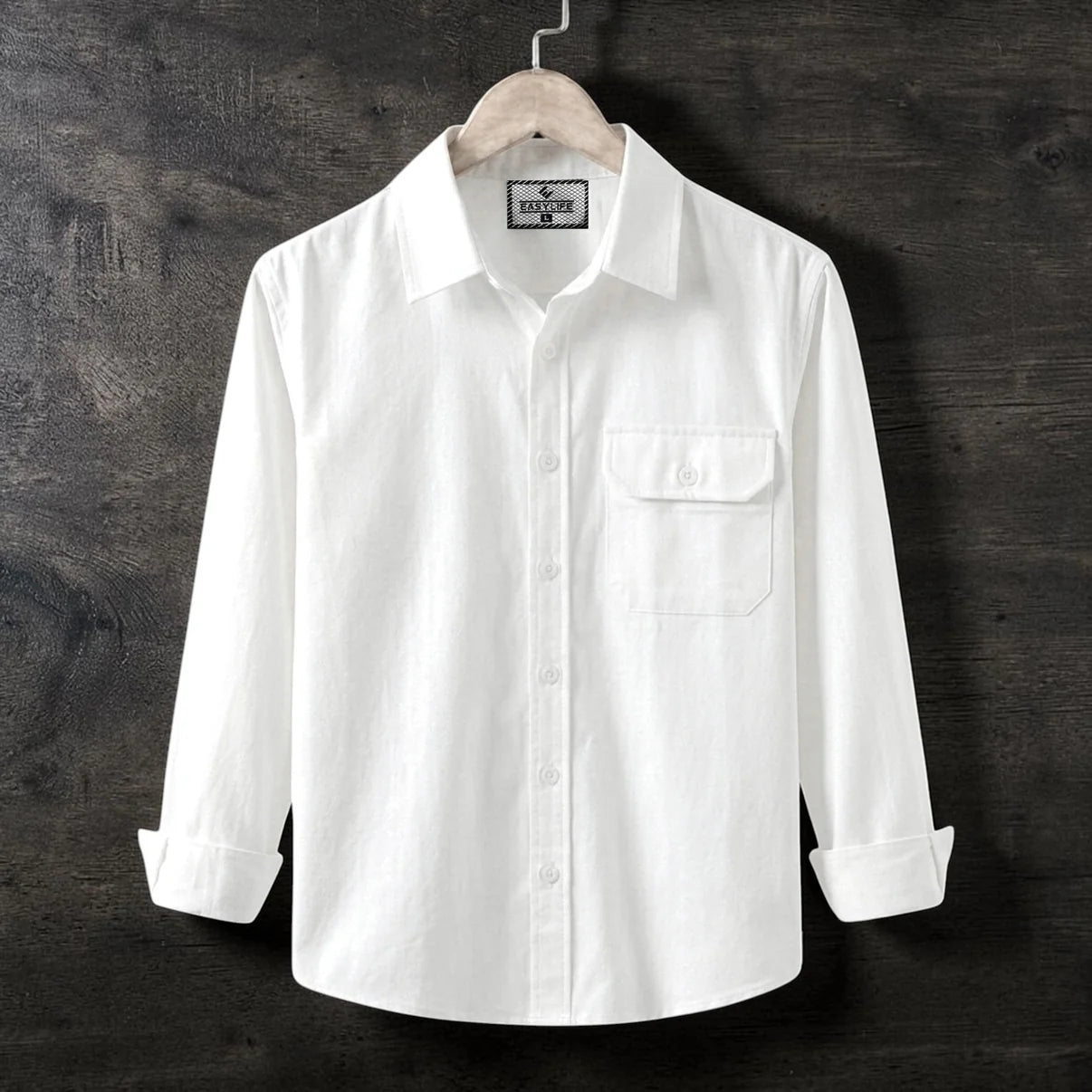Premium Single Pocket  Shirt - White
