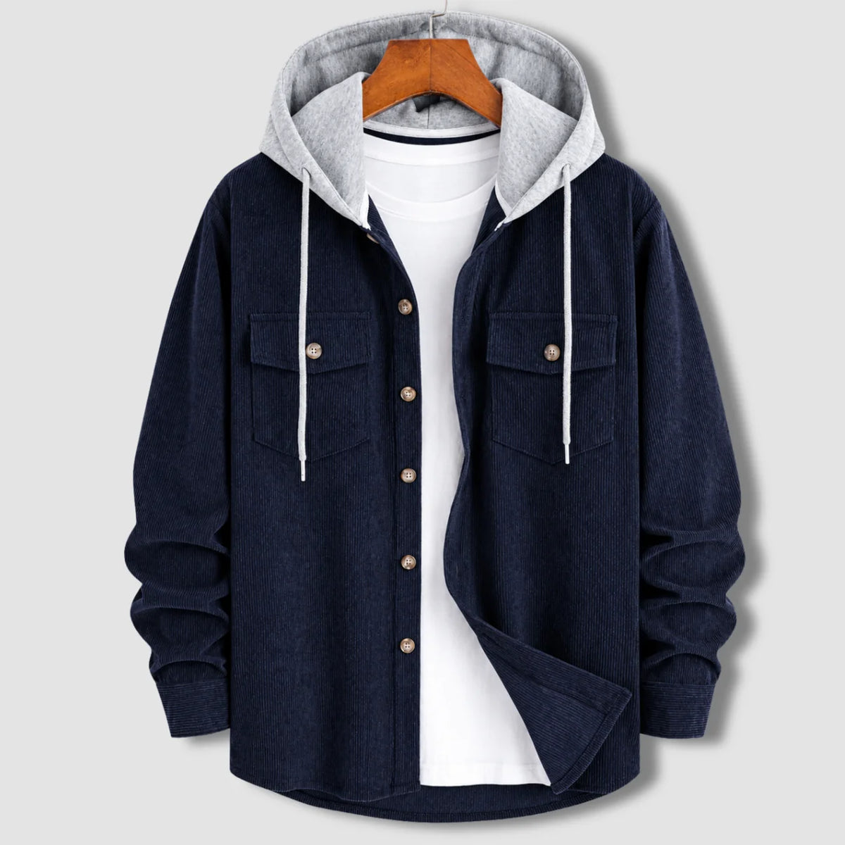 Signature Cord Hoodie - Navy