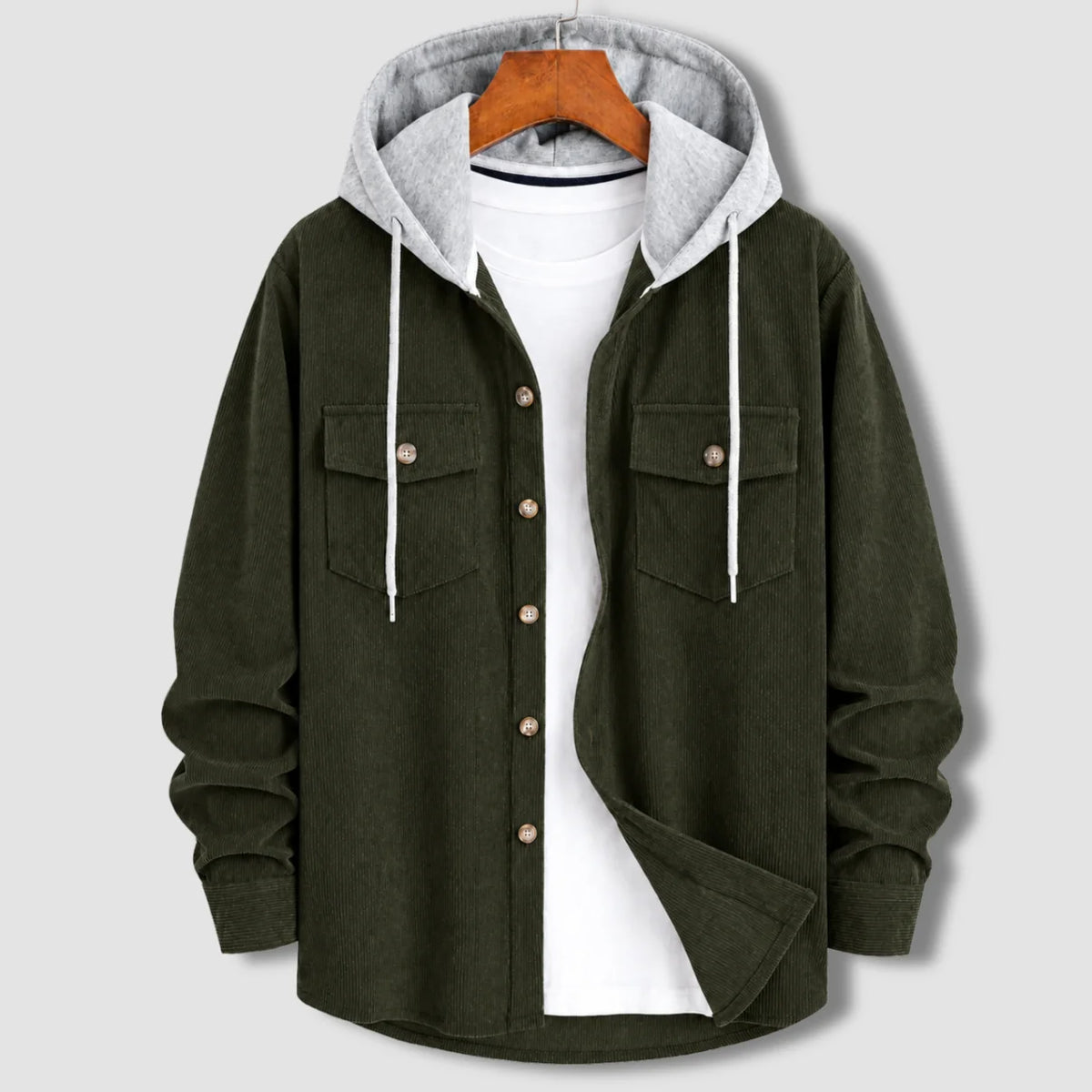 Signature Cord Hoodie - Olive