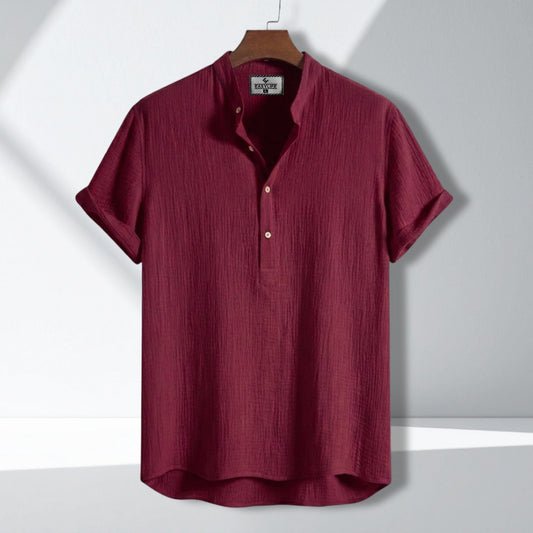 China Cotton Half Sleeve Katua - Marron