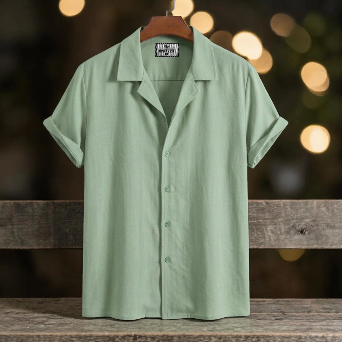 Cuban Half Sleeve Shirt - Sage Green