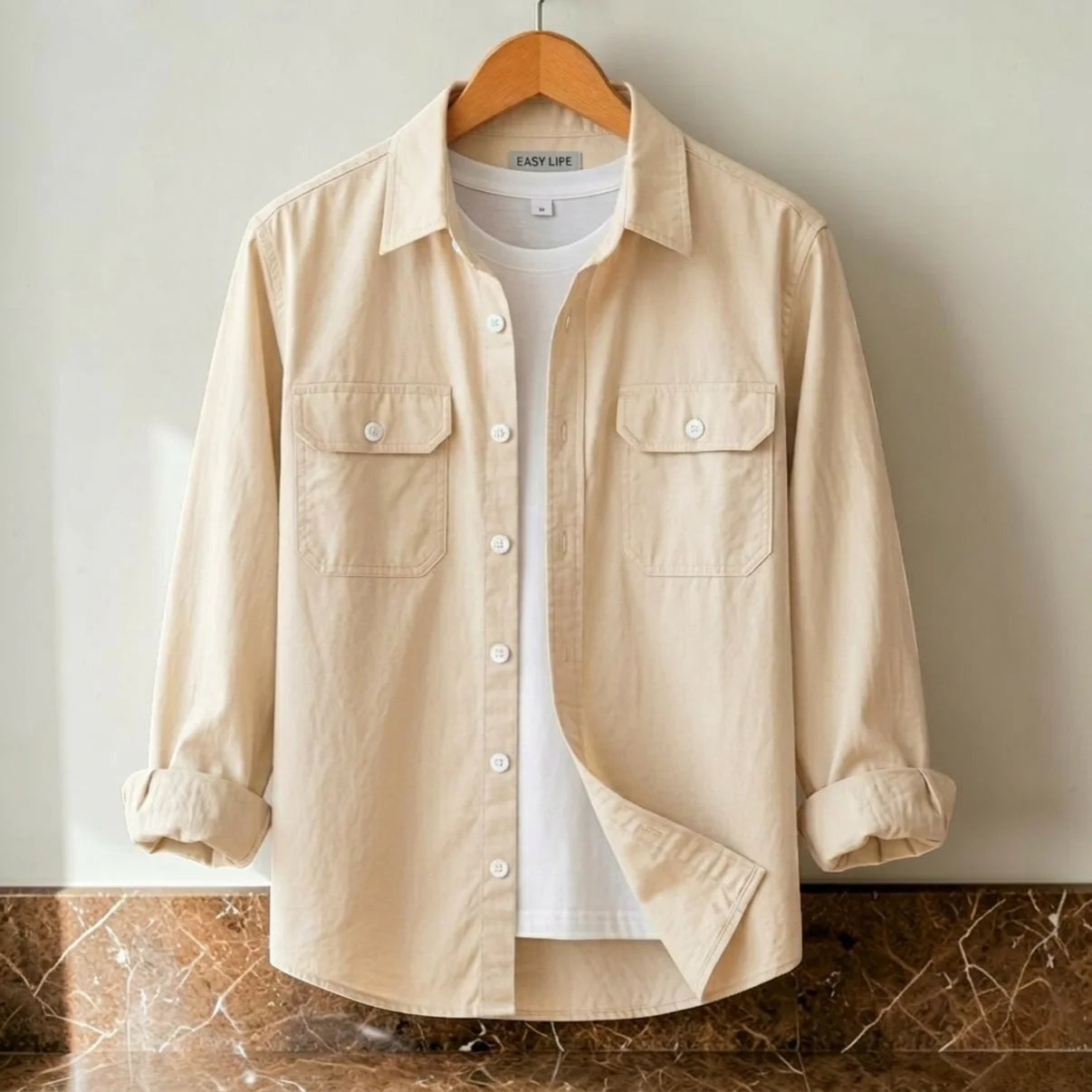 Two Pocket Cream Color Shirt