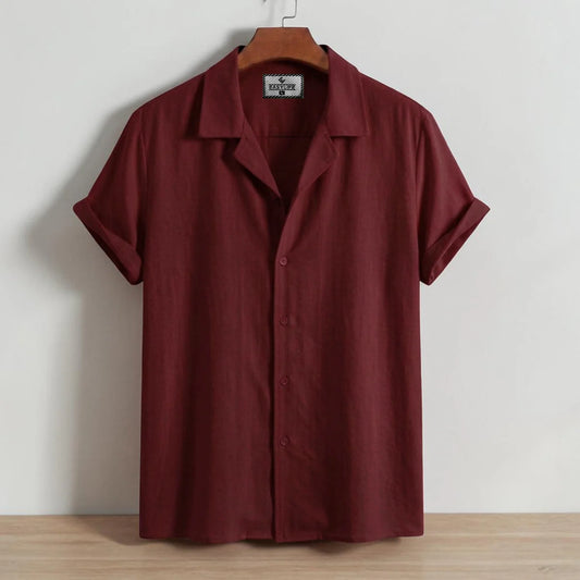 Cuban Half Sleeve Shirt - Marron
