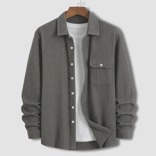 Waffle Textured Shirt - Ash / Grey