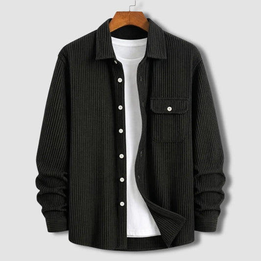 Waffle Textured Shirt - Black