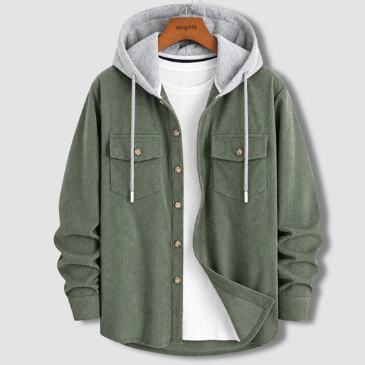 Signature Cord Hoodie - Moss Green
