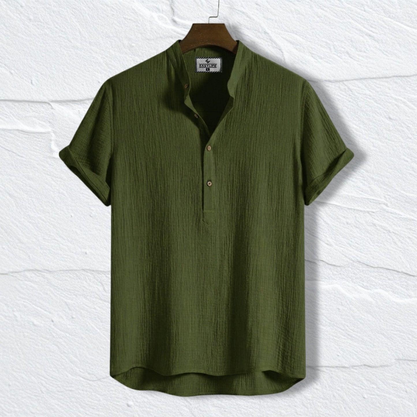China Cotton Half Sleeve Katua - Olive