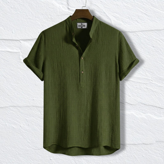 China Cotton Half Sleeve Katua - Olive
