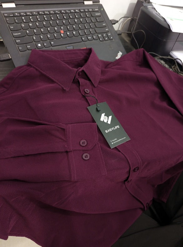 Premum Zafran Full Sleeve Shirt - Wine