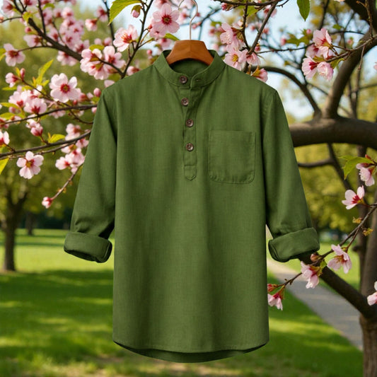 Full Sleeve Luxury Katua - Olive