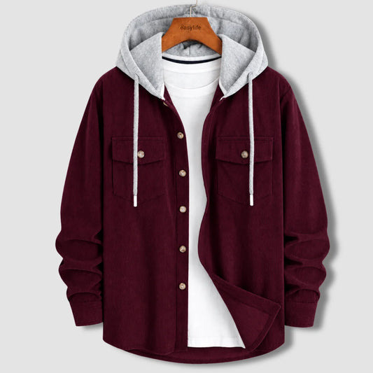Signature Cord Hoodie - Wine