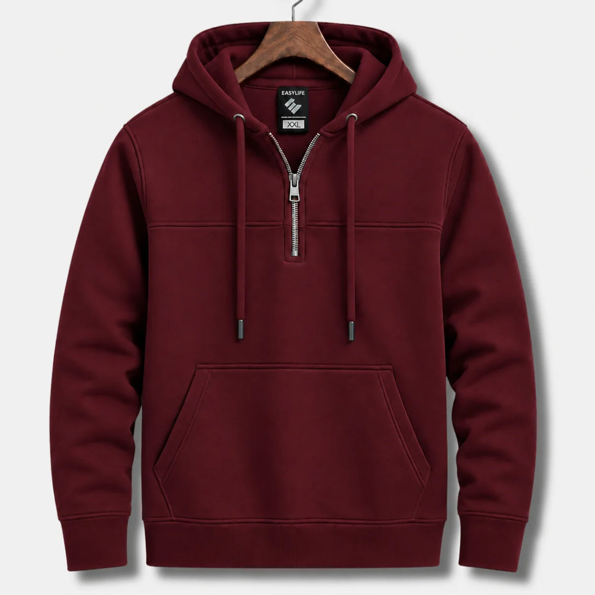 Classic Half-Zip Hoodie - Maroon