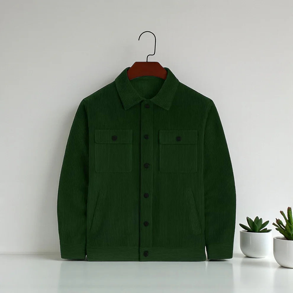 Men's Corduroy Light Weight Jackets - Bottle Green