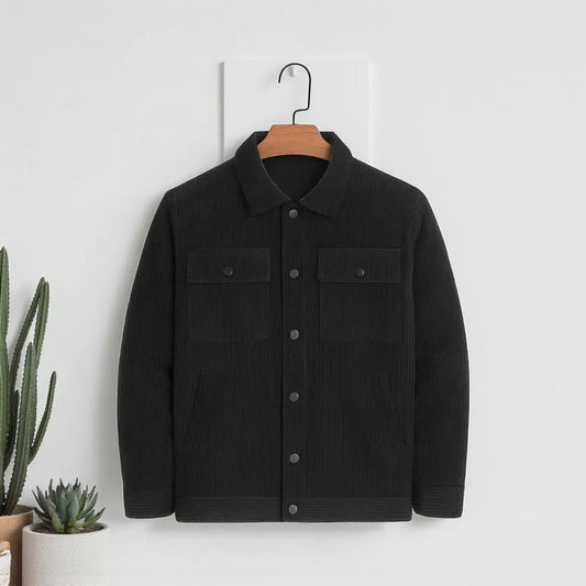 Men's Corduroy Light Weight Jackets -  Black